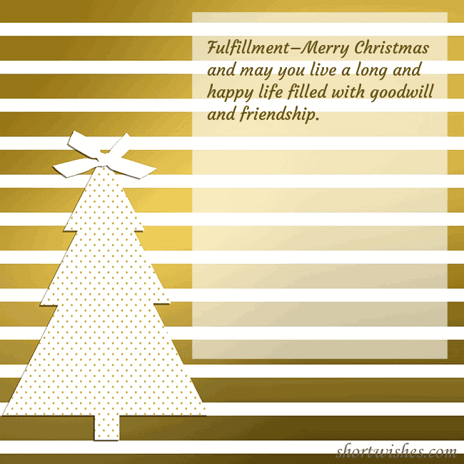 Gold sparkling postcard with a Christmas tree