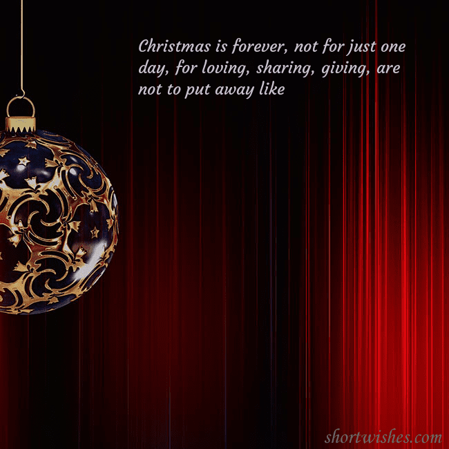 Red postcard with a luxurious Christmas tree decoration