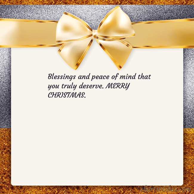 E-card with a gold shimmering ribbon