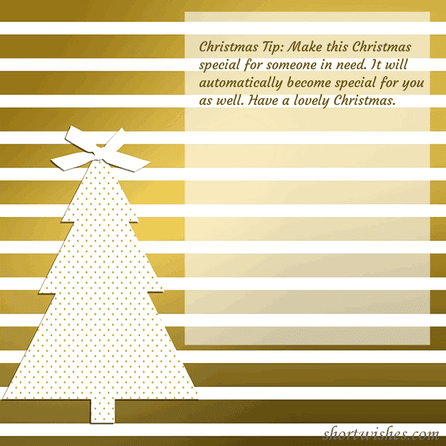 Gold sparkling postcard with a Christmas tree