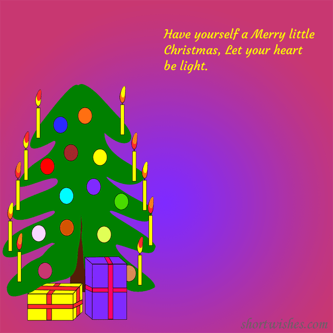 A postcard with a drawn Christmas tree