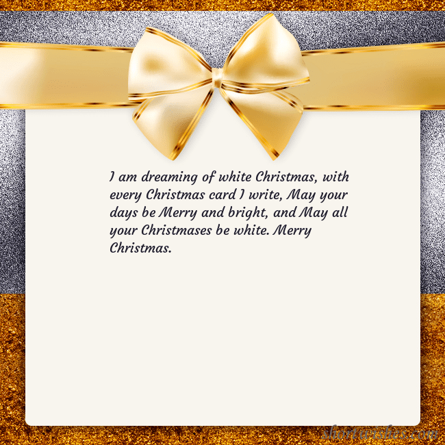 E-card with a gold shimmering ribbon