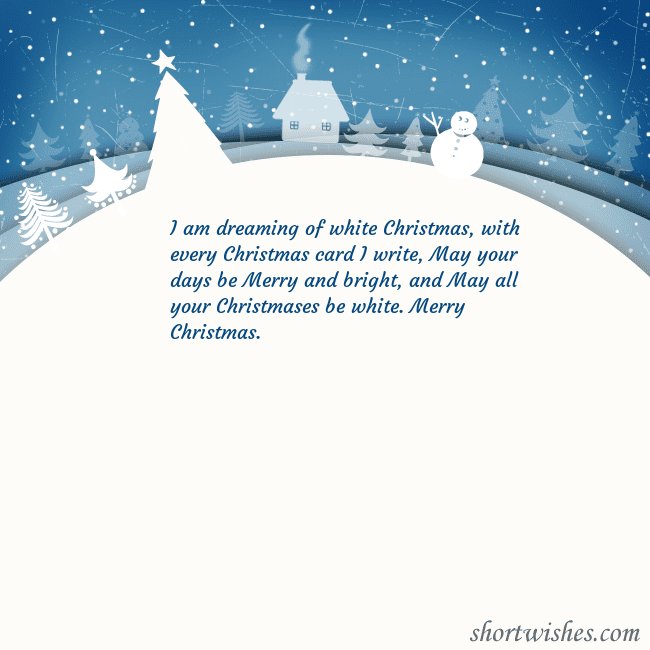 Christmas card with a snowy village