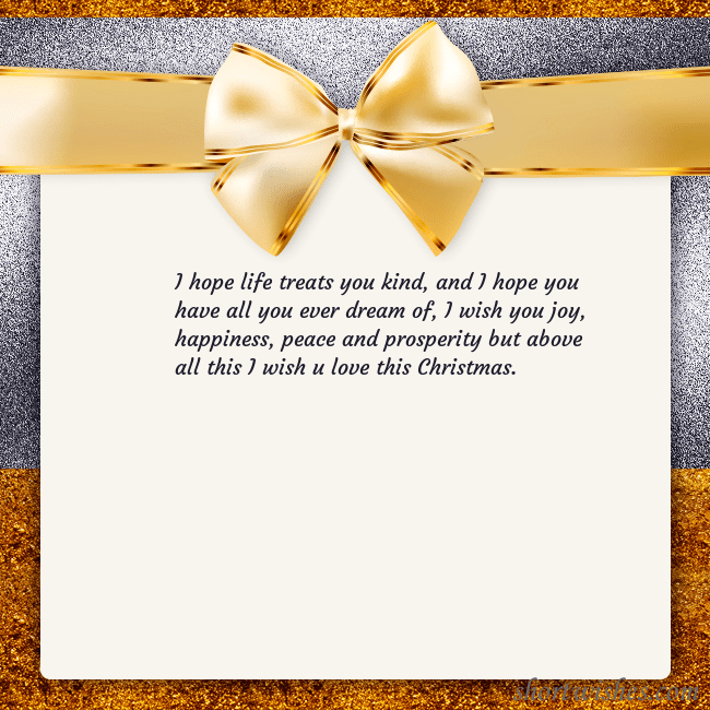 E-card with a gold shimmering ribbon