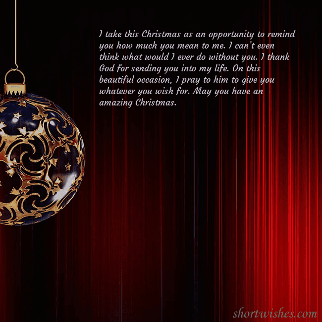 Red postcard with a luxurious Christmas tree decoration