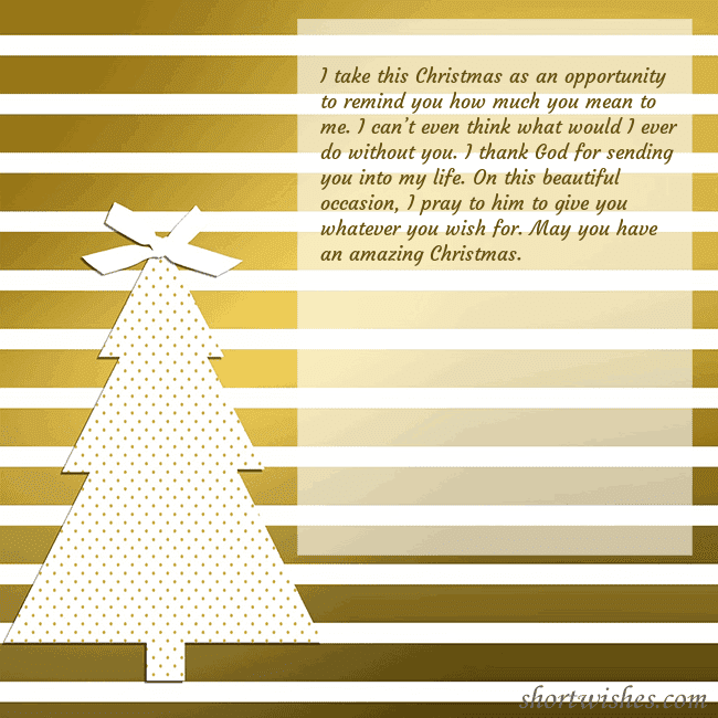 Gold sparkling postcard with a Christmas tree