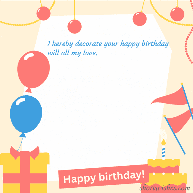 Animated birthday card with cake