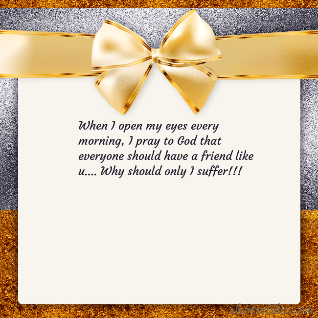 E-card with a gold shimmering ribbon