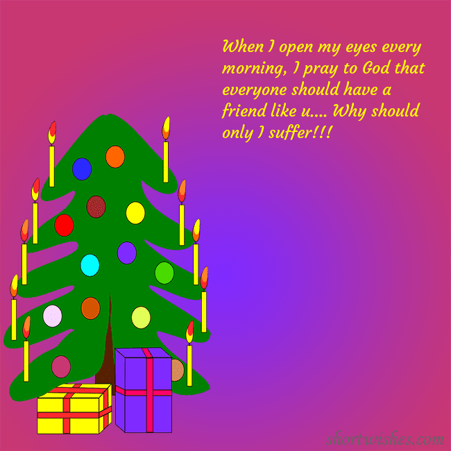 A postcard with a drawn Christmas tree