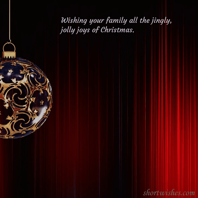 Red postcard with a luxurious Christmas tree decoration