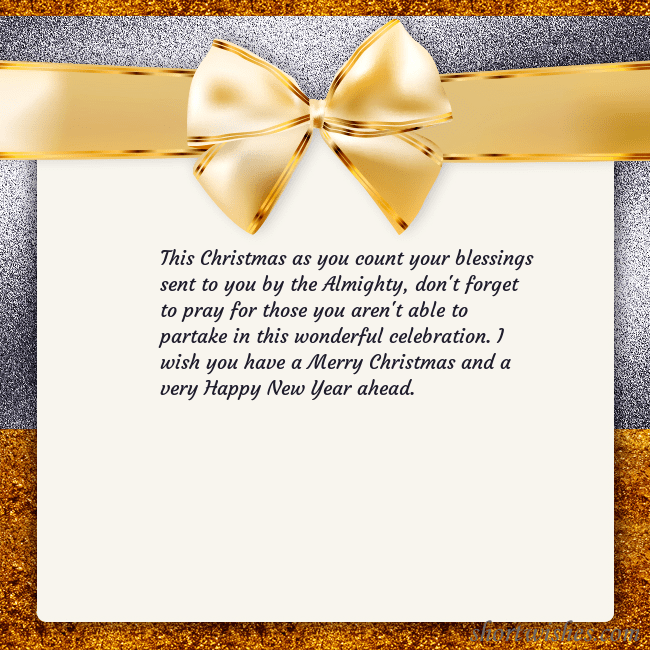 E-card with a gold shimmering ribbon