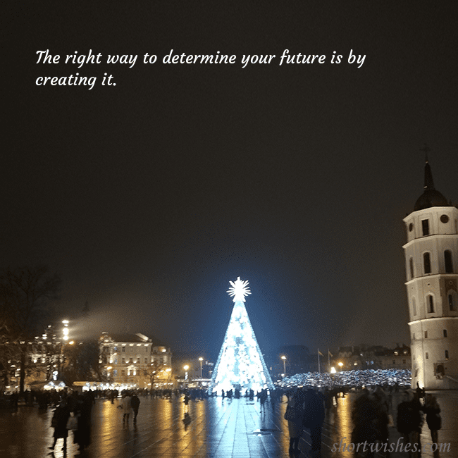 Postcard with a Christmas tree near the cathedral