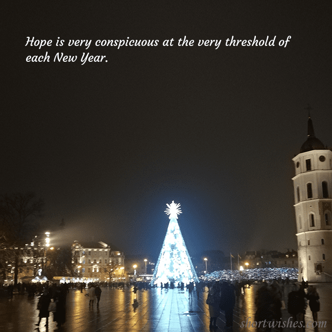 Postcard with a Christmas tree near the cathedral