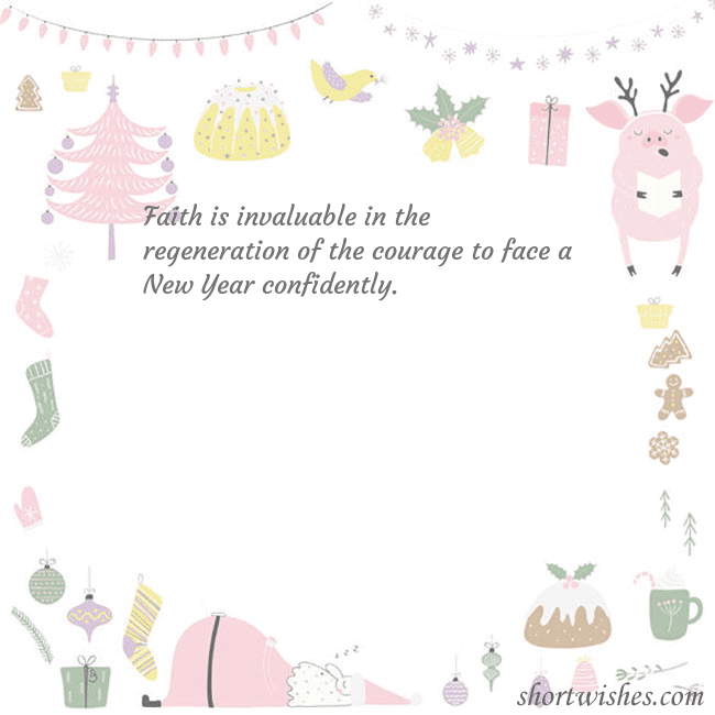 New Year's card with a singing pig