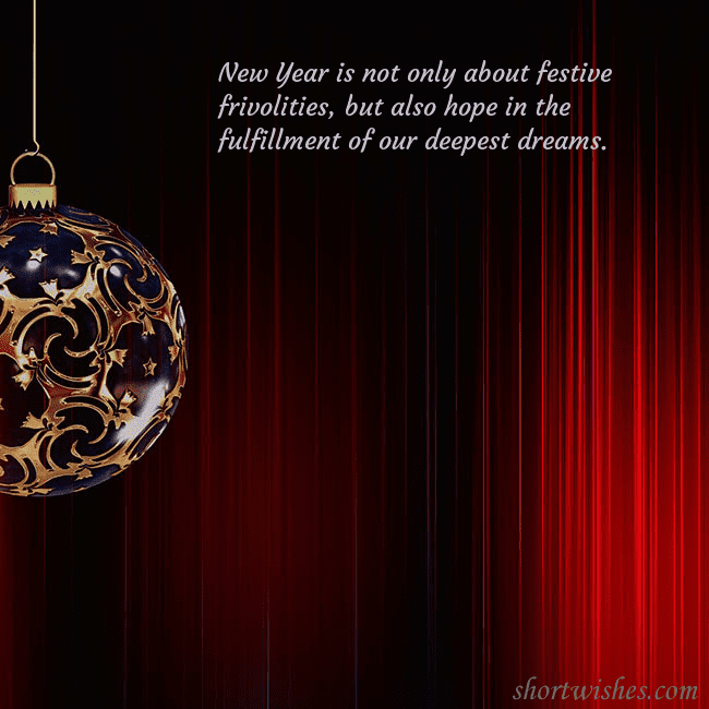 Red postcard with a luxurious Christmas tree decoration