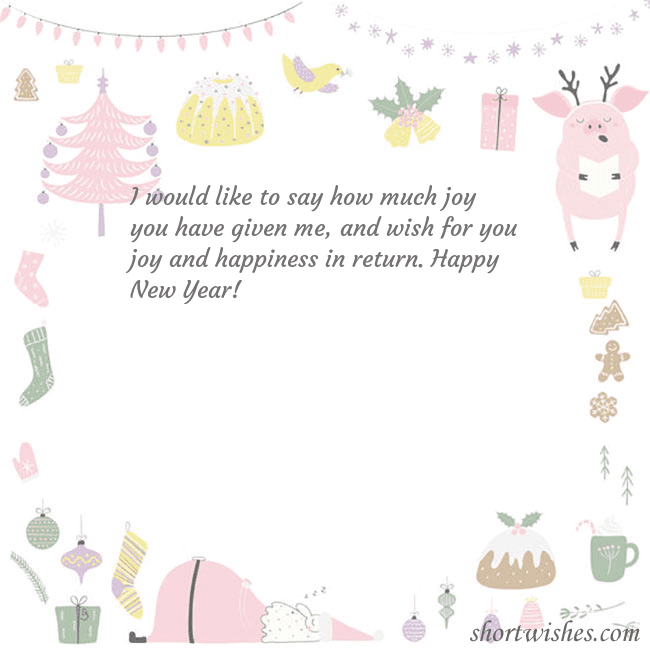New Year's card with a singing pig