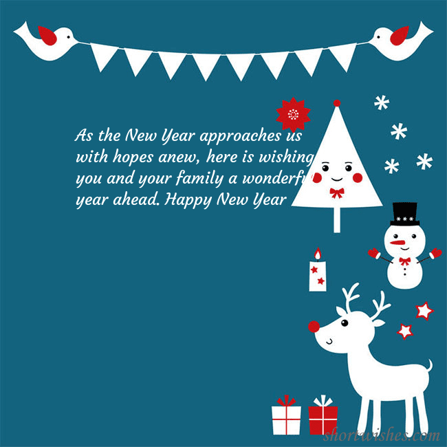 New Year's e-card with a deer and a reindeer