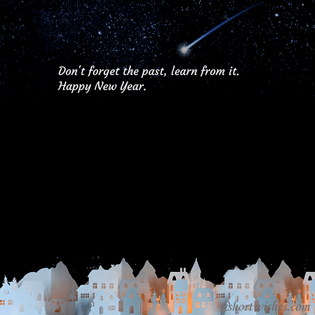 New year ecard with the night in the small town