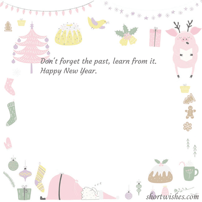 New Year's card with a singing pig