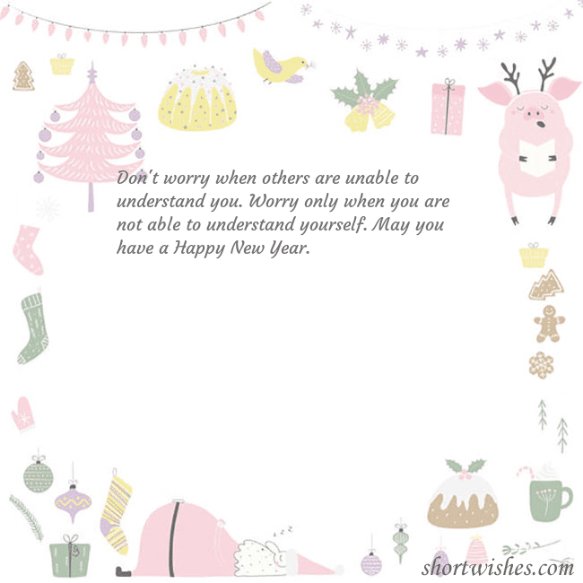 New Year's card with a singing pig