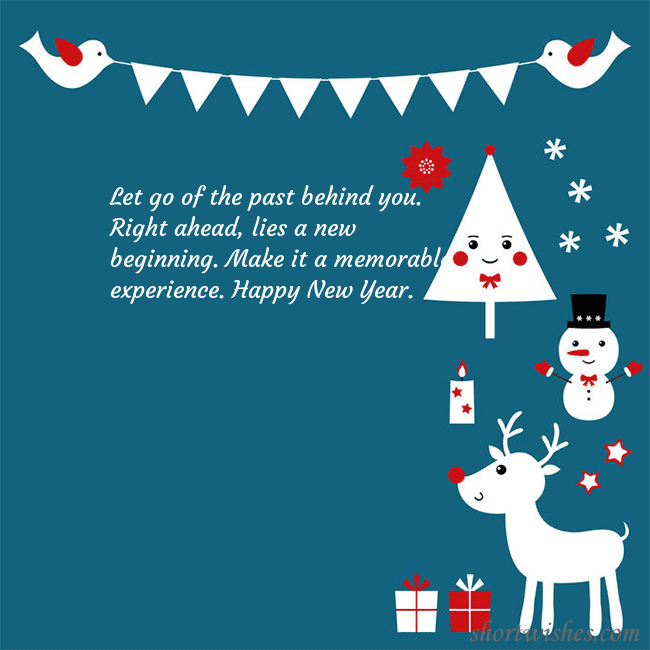 New Year's e-card with a deer and a reindeer