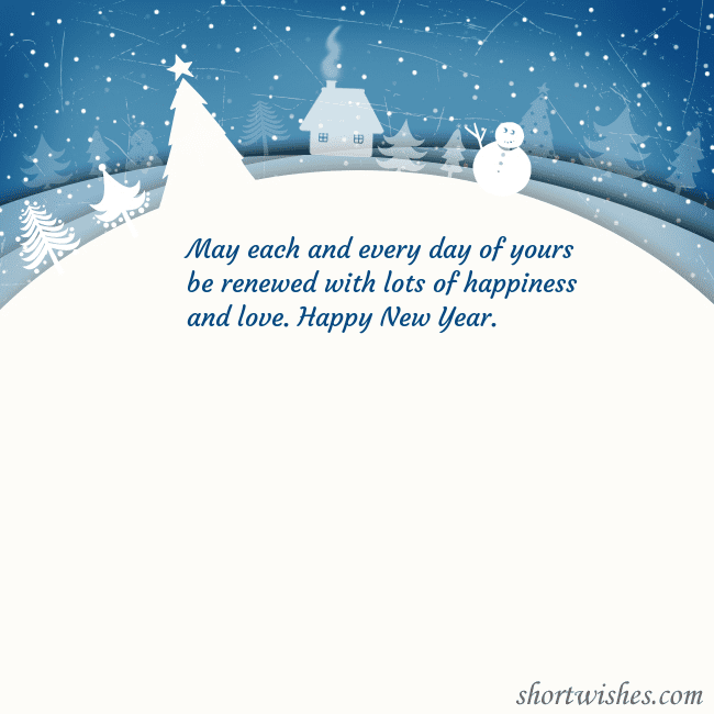 Christmas card with a snowy village