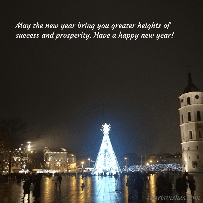 Postcard with a Christmas tree near the cathedral