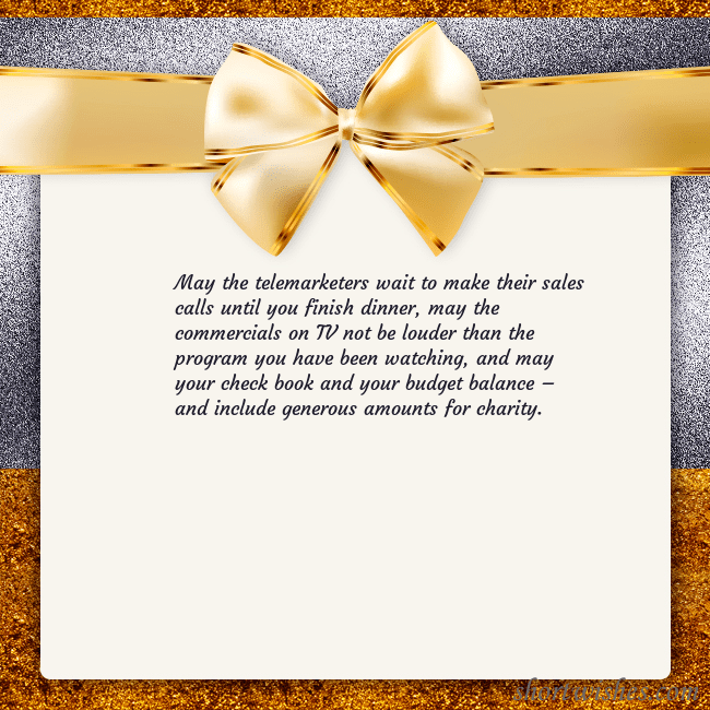 E-card with a gold shimmering ribbon