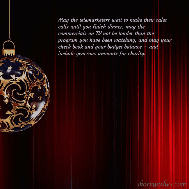 Red postcard with a luxurious Christmas tree decoration