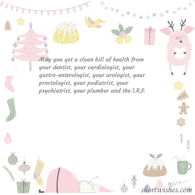 New Year's card with a singing pig