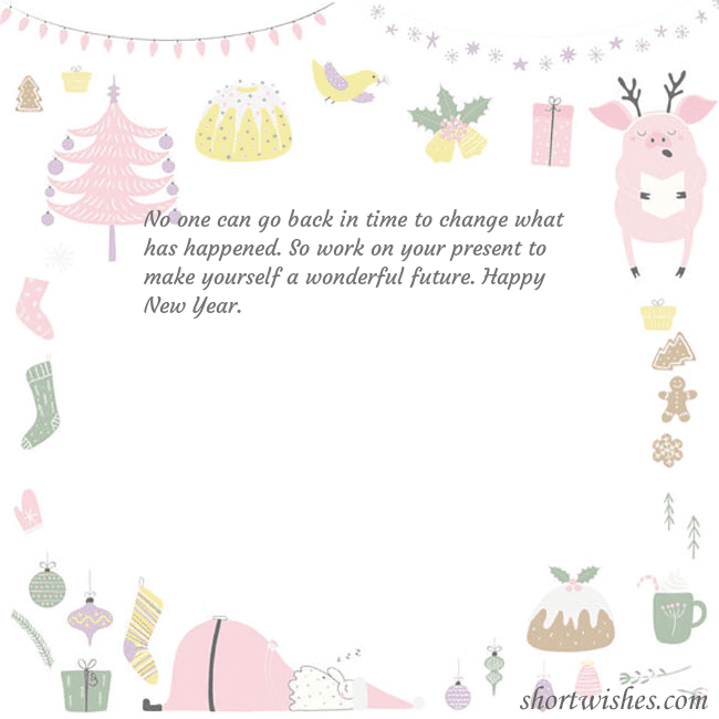 New Year's card with a singing pig