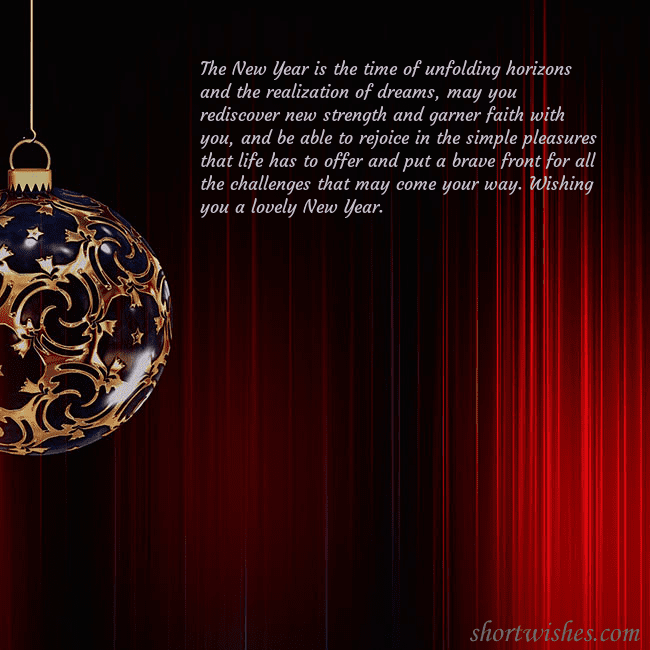 Red postcard with a luxurious Christmas tree decoration