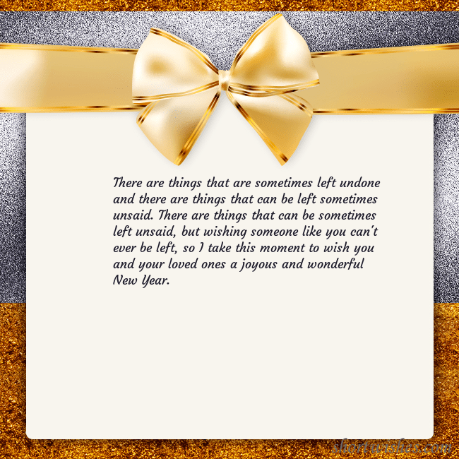 E-card with a gold shimmering ribbon