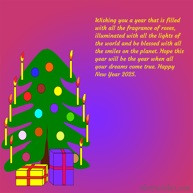 A postcard with a drawn Christmas tree