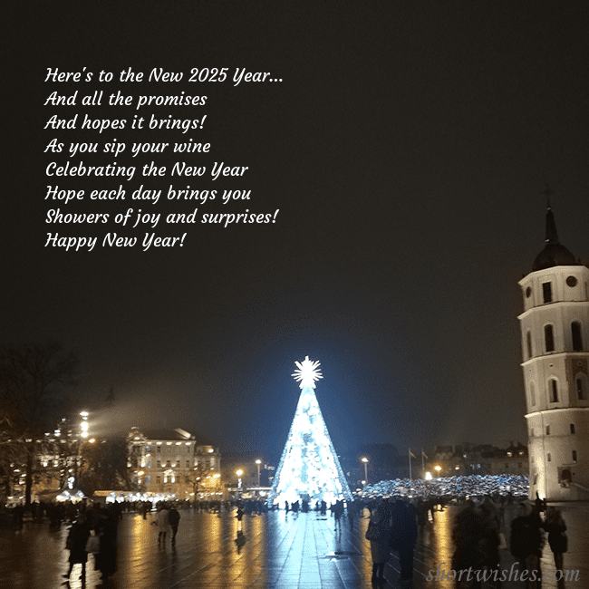 Postcard with a Christmas tree near the cathedral