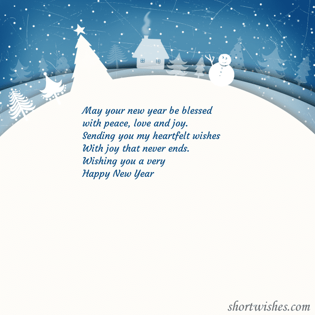 Christmas card with a snowy village