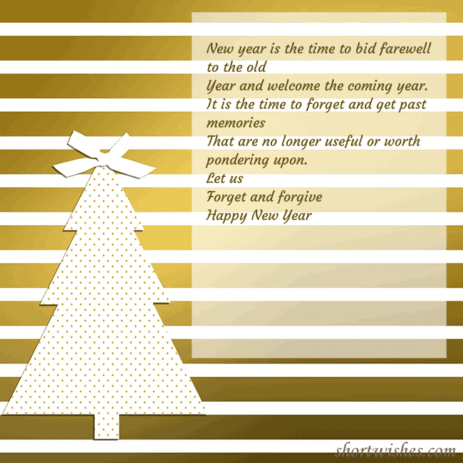 Gold sparkling postcard with a Christmas tree