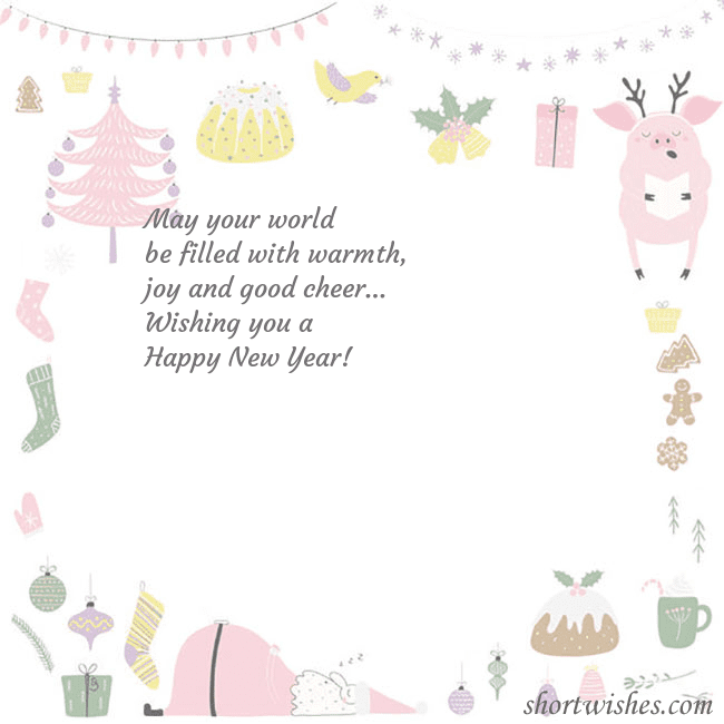 New Year's card with a singing pig