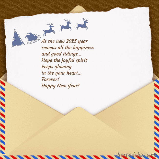 Postcard with festive envelope and Santa's deer