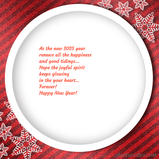 Red postcard with snowflakes