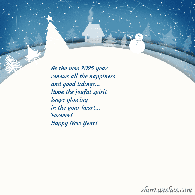 Christmas card with a snowy village