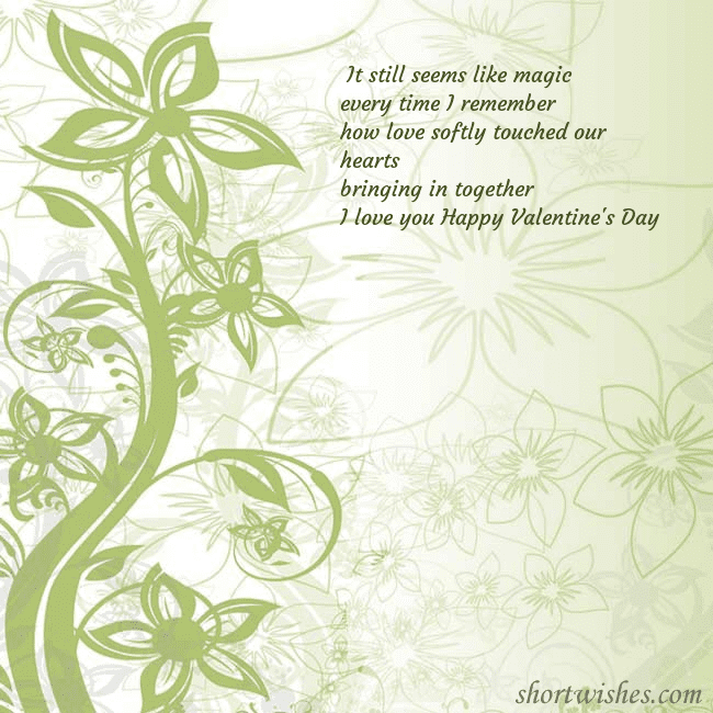 E-card with green painted flowers