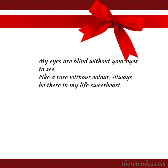 Greeting ecard with red ribbon