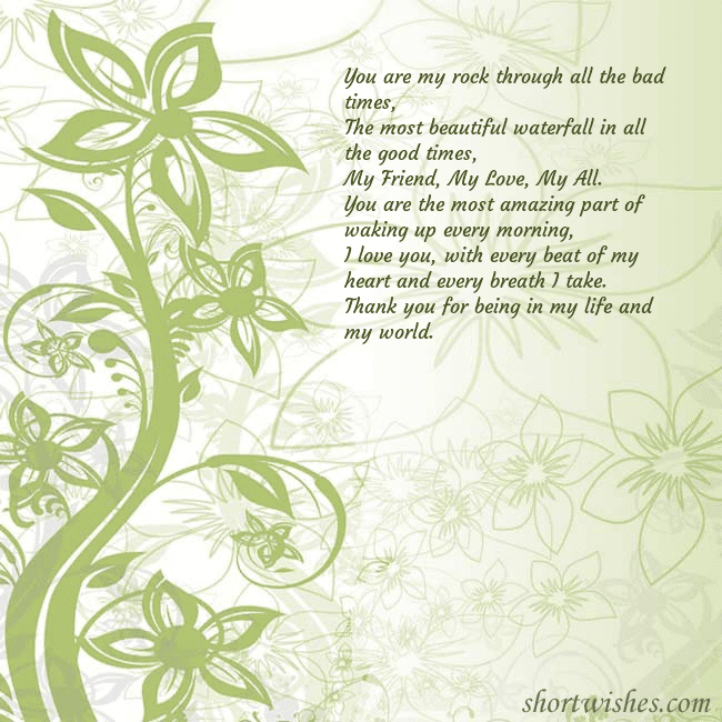 E-card with green painted flowers