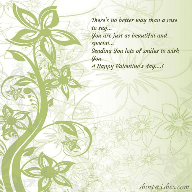 E-card with green painted flowers