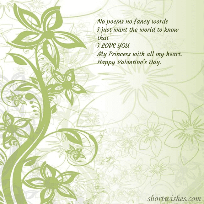 E-card with green painted flowers