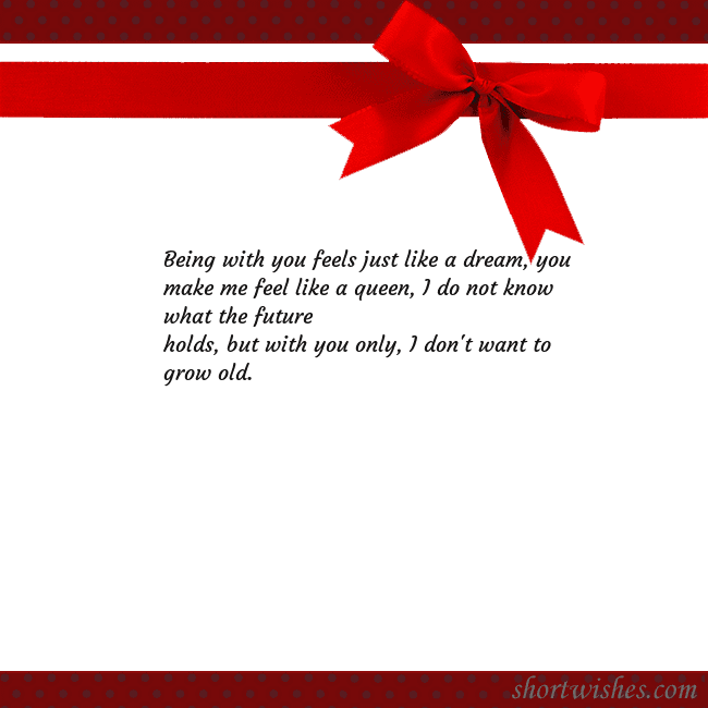 Greeting ecard with red ribbon