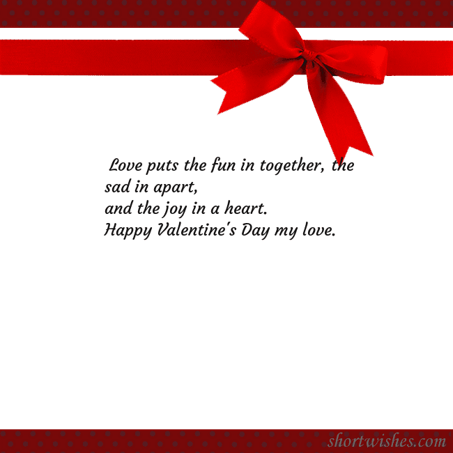 Greeting ecard with red ribbon