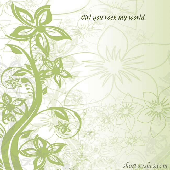 E-card with green painted flowers