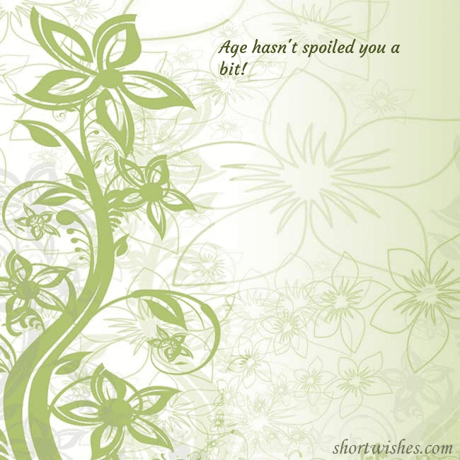 E-card with green painted flowers